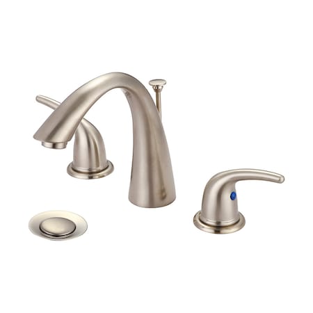 Olympia Faucets Two Handle Widespread Bathroom Faucet, Compression Hose, Nickel, Flow Rate (GPM): 1.2 L-7472-BN